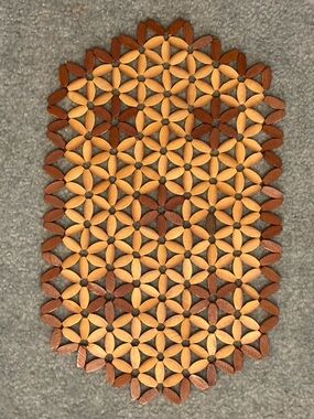 Vintage Bamboo Handmade Large Trivet